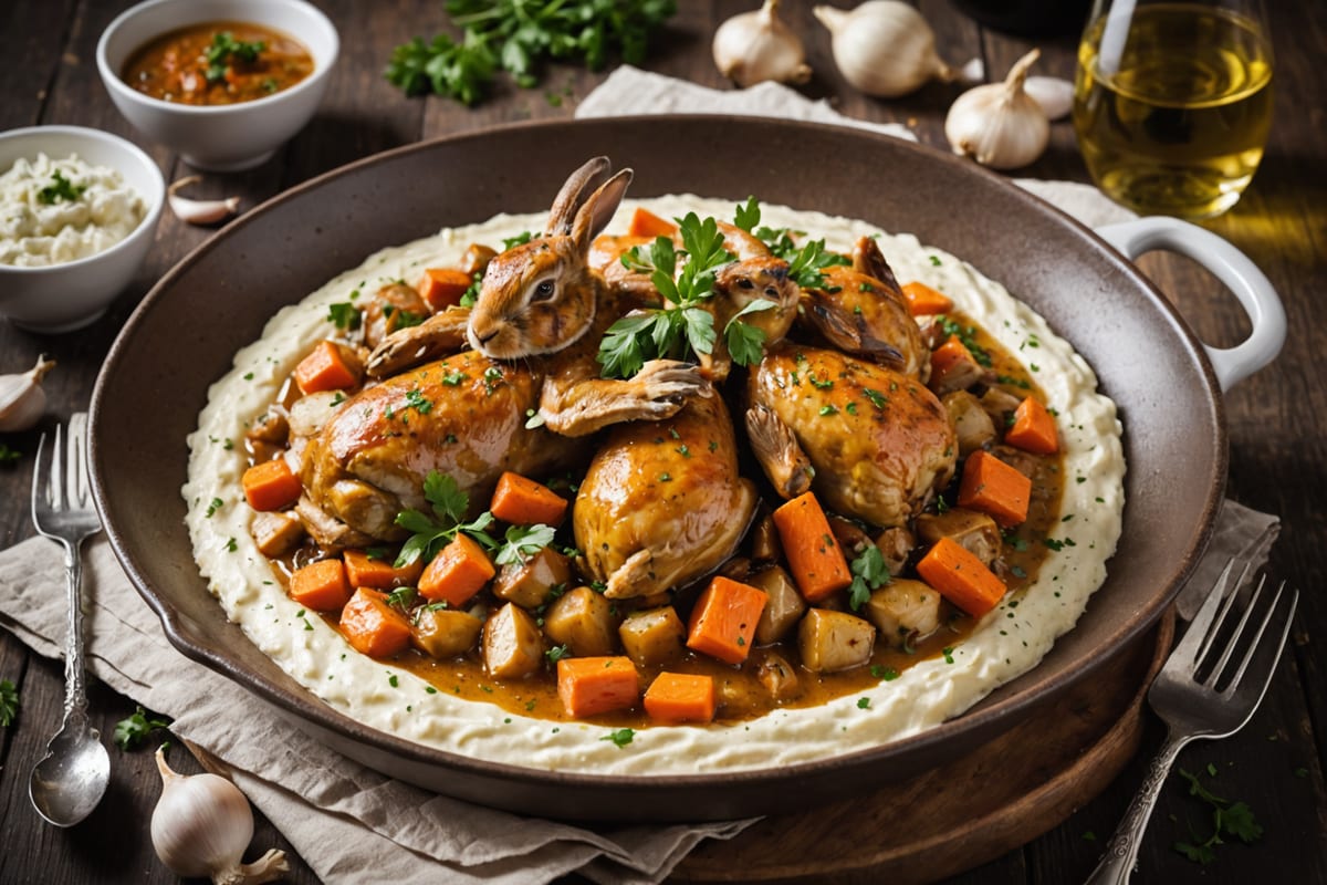 Rabbit Braised with Garlic
